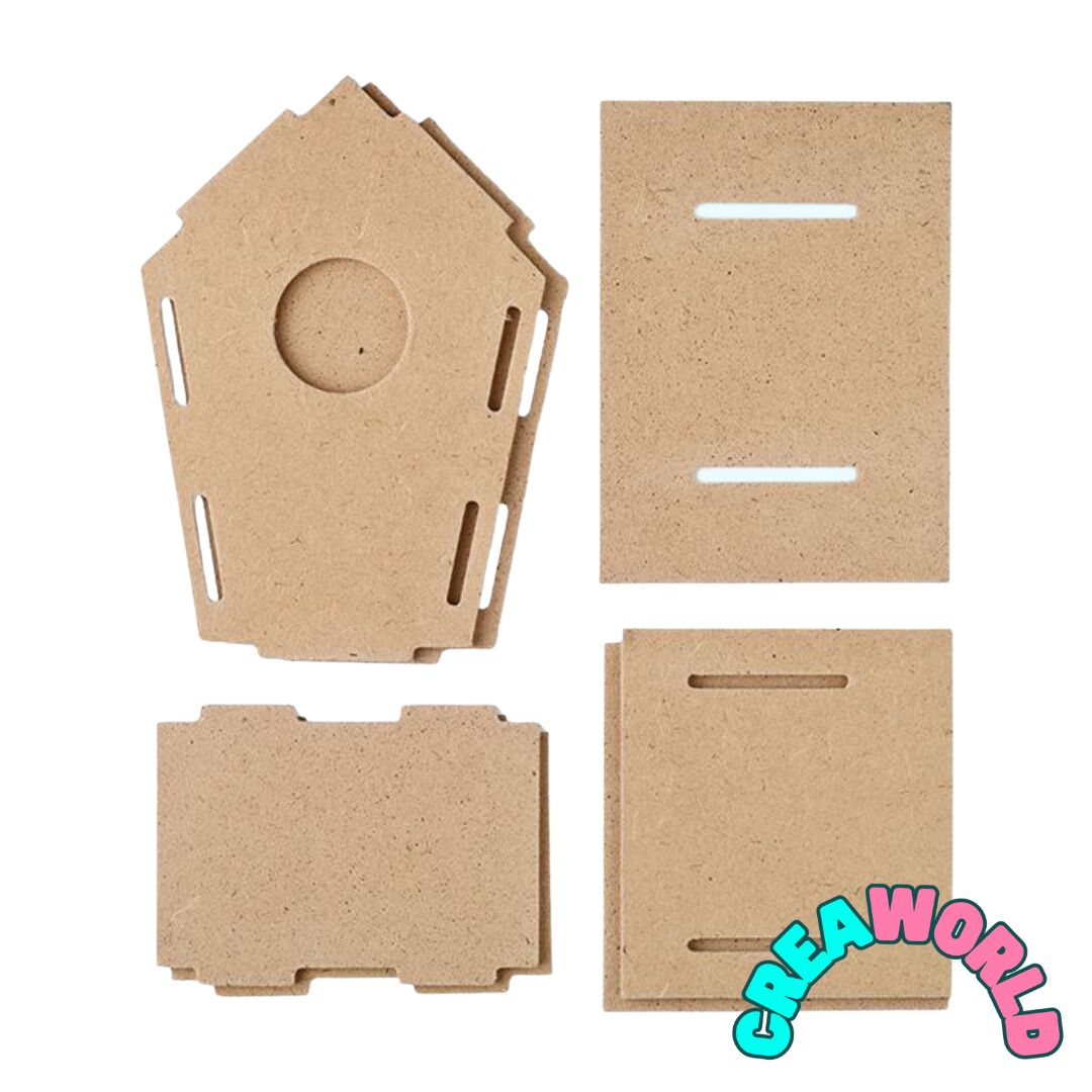 Bouwpakket Vogelhuisjes (2st) + verf en Foam klei