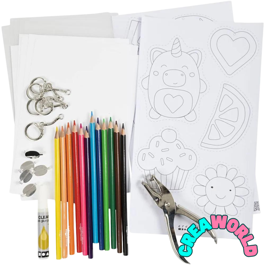 Creatieve Box - Krimpfolie Sleutelhangers