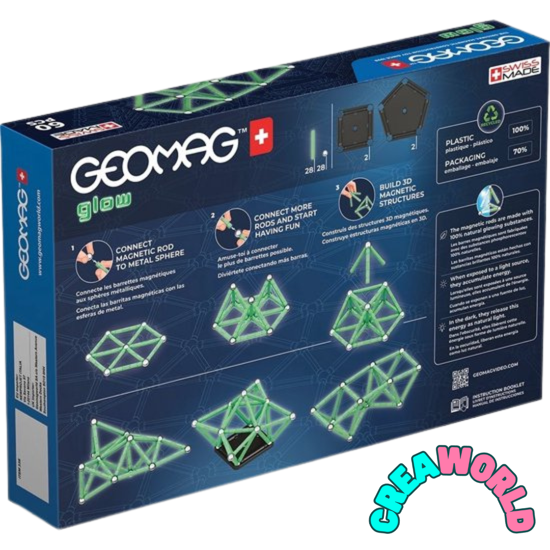 Geomag - Glow In The Dark Line 60 stukjes