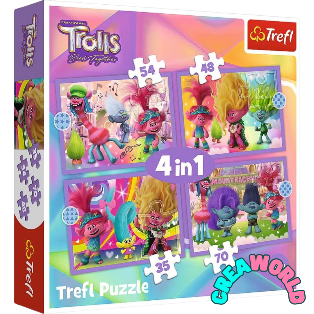 Puzzel - Trolls - 4 in 1