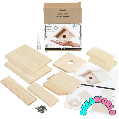 Bouw-Set Vogelvoederhuisje + verf en Foam klei (2st)