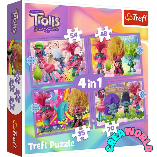 Puzzel - Trolls - 4 in 1